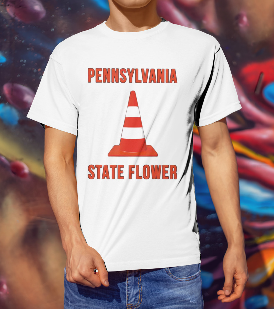 Pennsylvania State Flower Traffic Cone T-Shirt