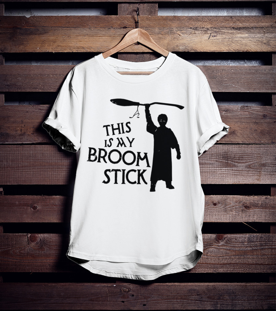 This Is My Broom Stick Silhouette Wizard T-Shirt