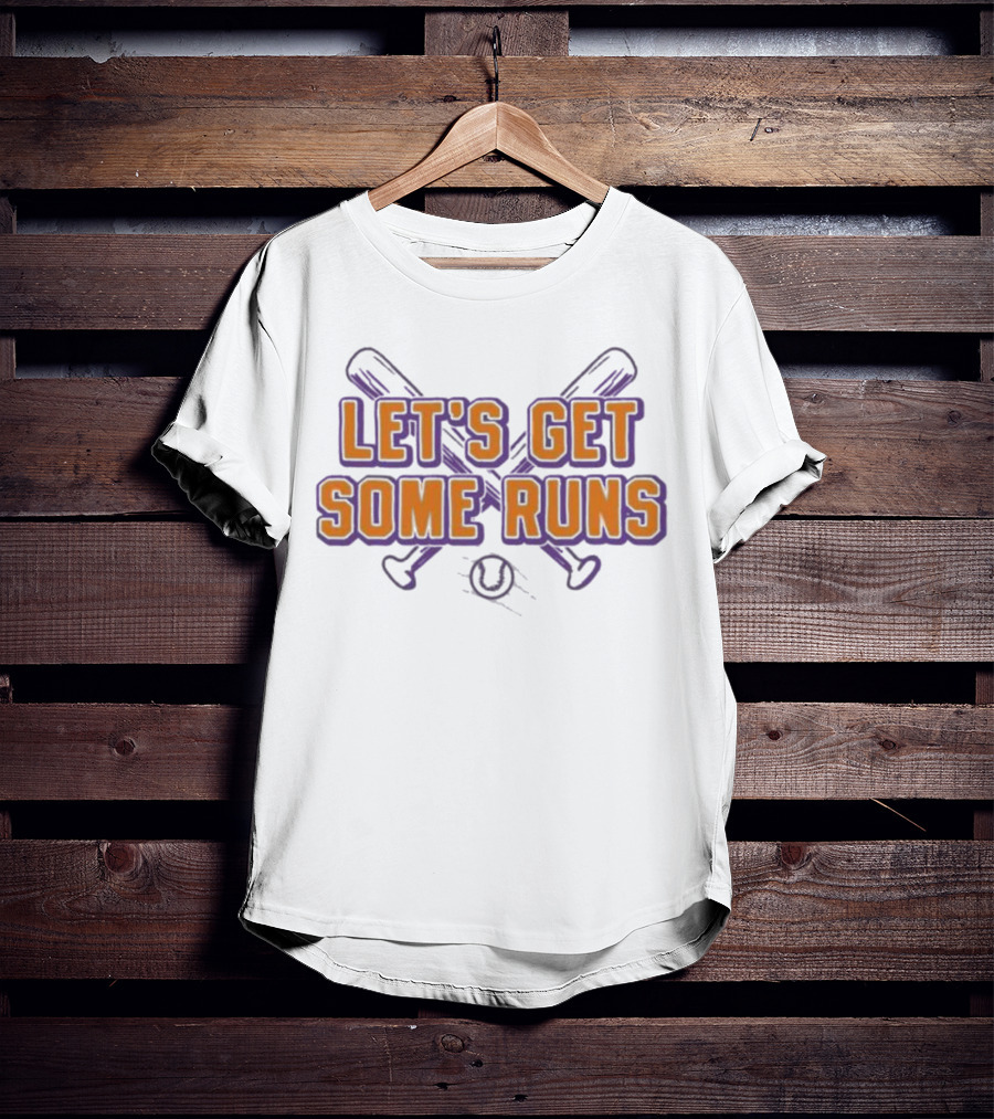 Clemson Tigers Let's Get Some Runs Baseball Bats And Ball T-Shirt