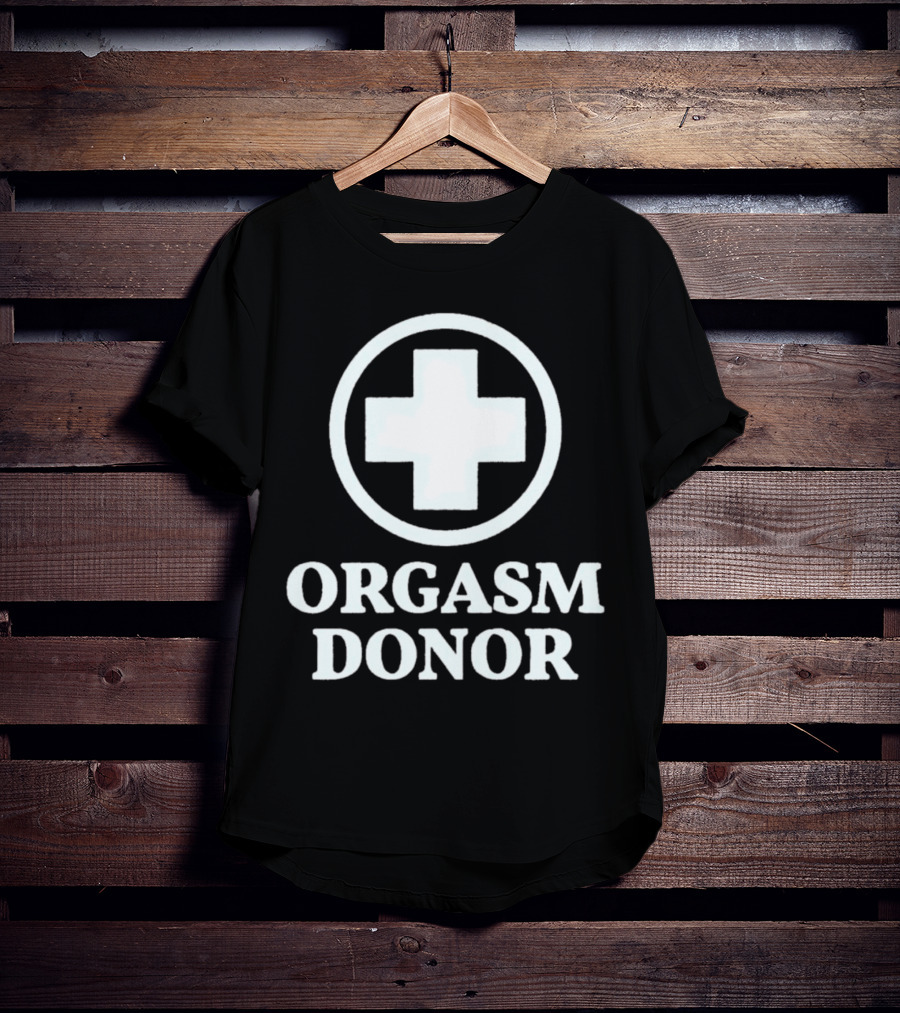 Orgasm Donor White Cross Circle T-Shirt