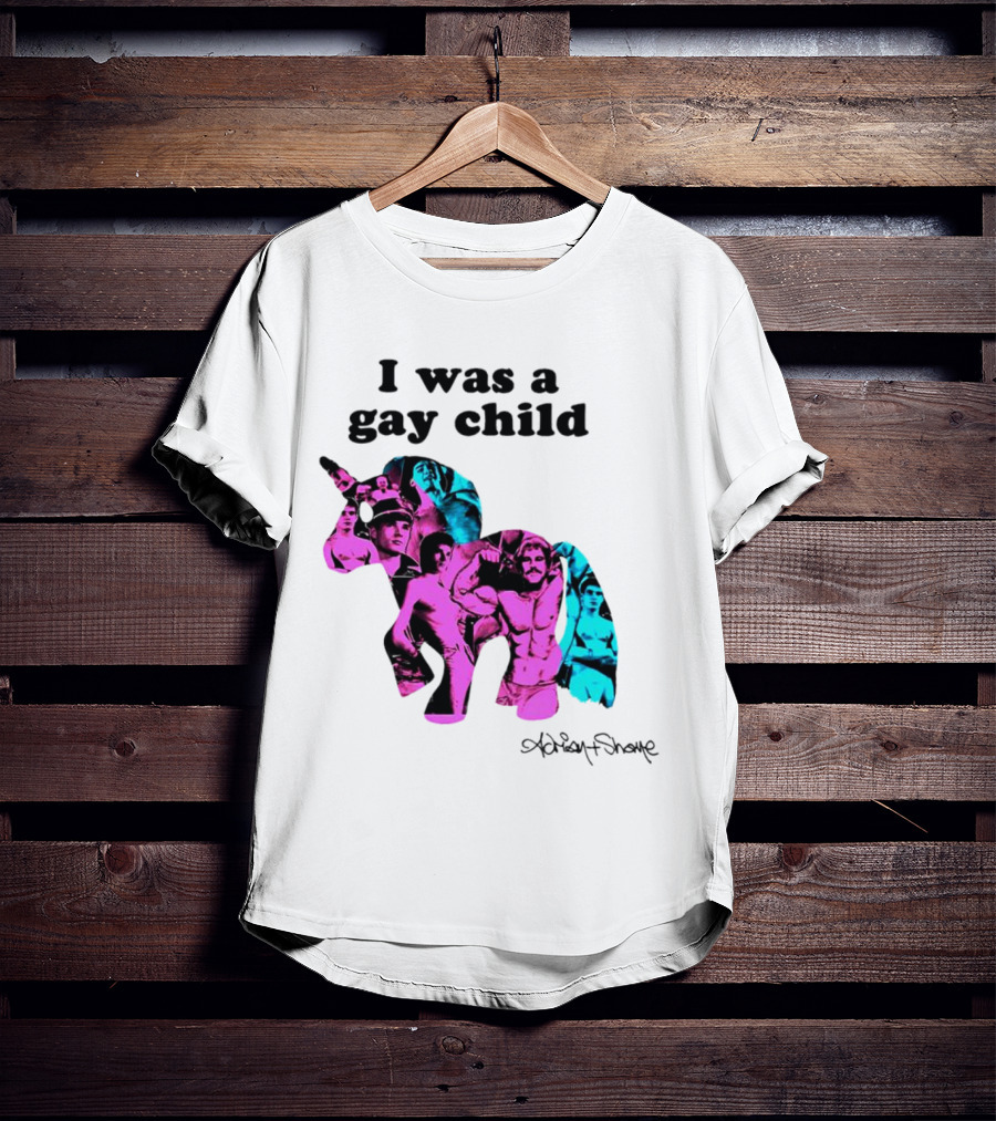 Adrian And Shane I Was A Gay Child Unicorn Collage T-Shirt