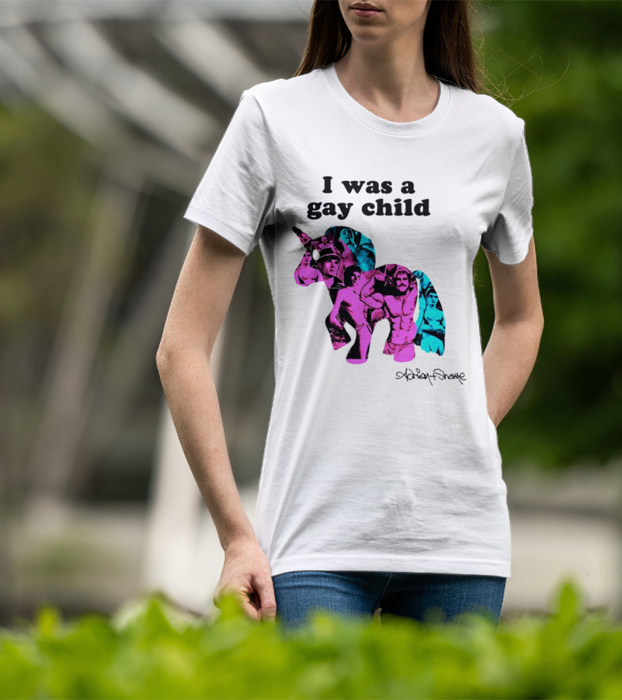 Adrian And Shane I Was A Gay Child Unicorn Collage T-Shirt