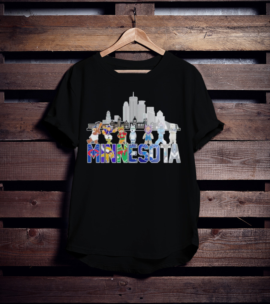 Minnesota Sports City Mascots Skyline T-Shirt