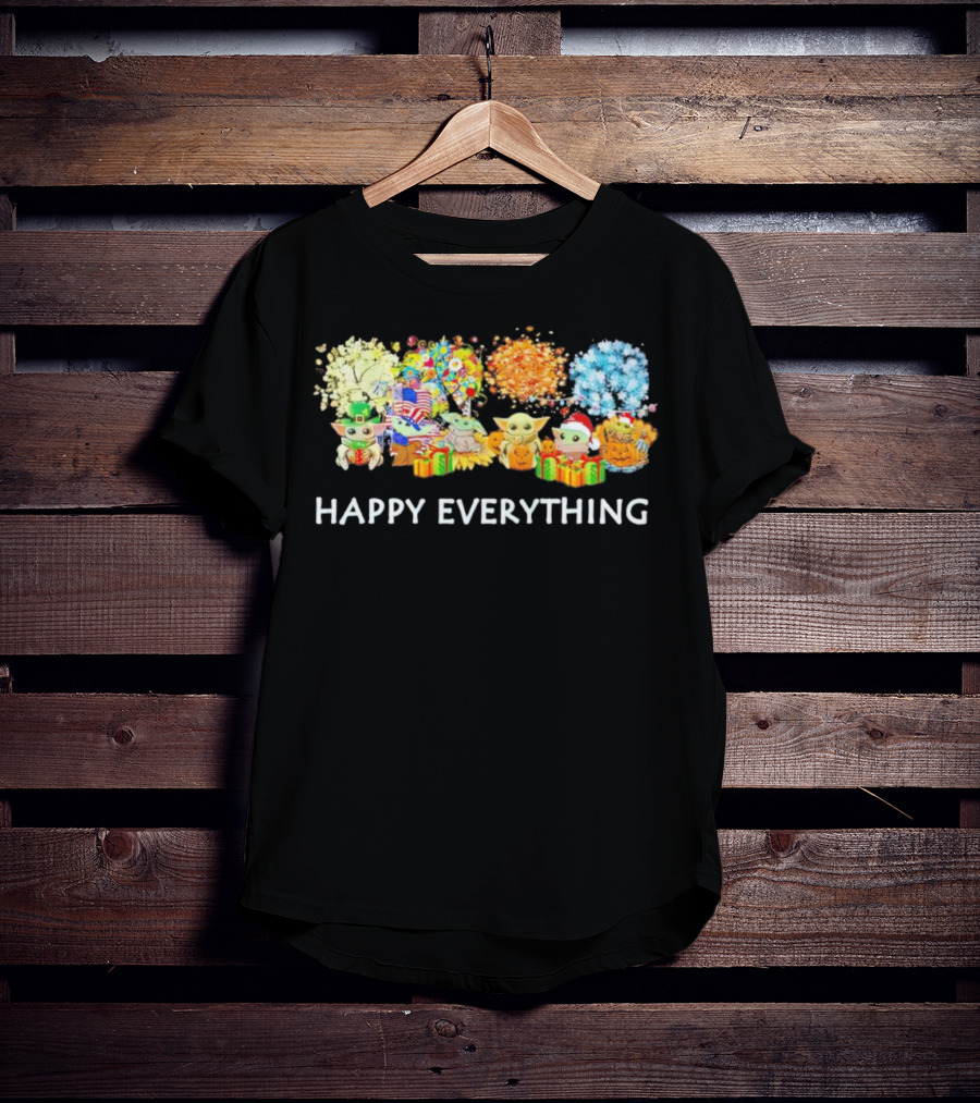 Baby Yoda Happy Everything Holiday T-Shirt