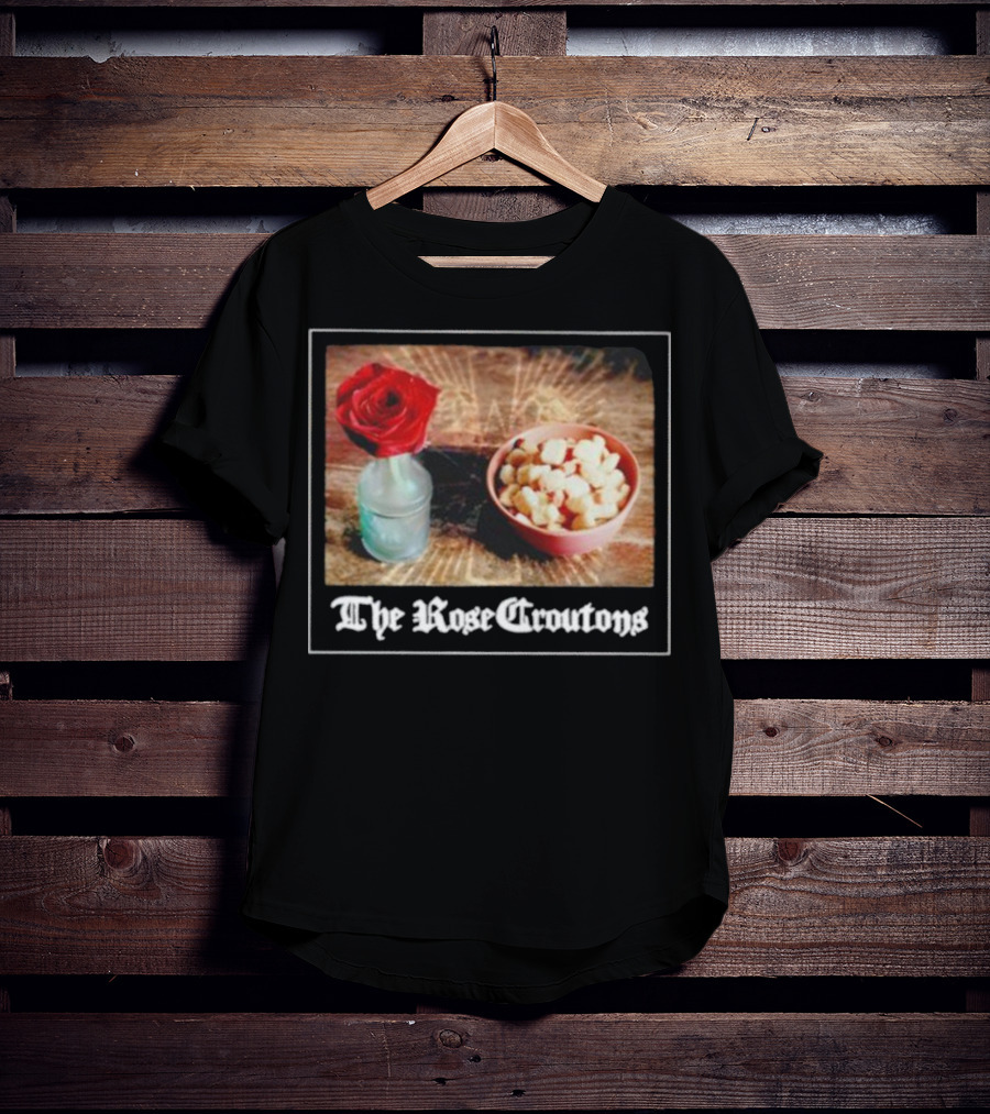 The Rose Croutons Gothic Retro Style Vase Debonair Blossom Bread Bowl T-Shirt