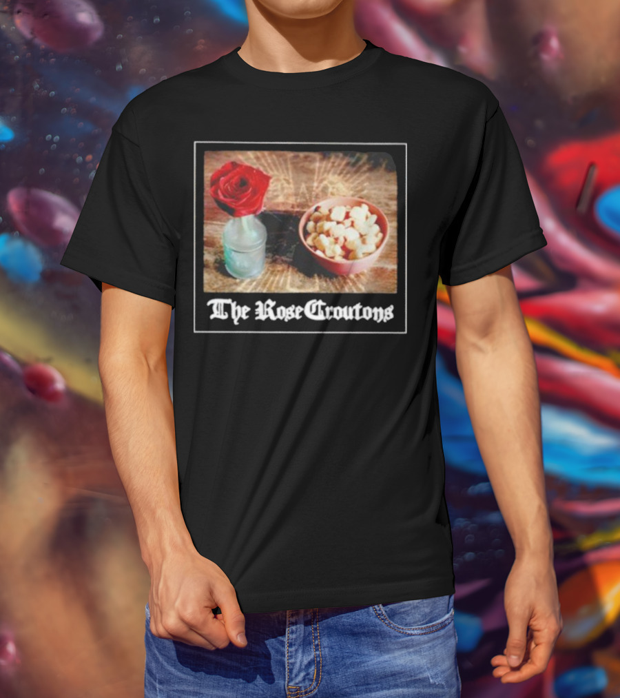 The Rose Croutons Gothic Retro Style Vase Debonair Blossom Bread Bowl T-Shirt