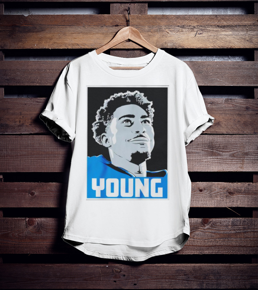Bryce Young Football Portrait Black And Blue Young T-Shirt