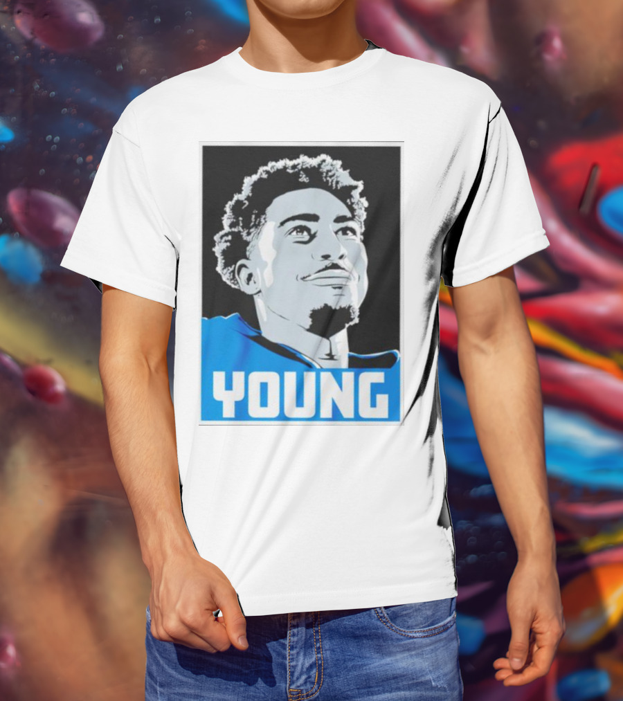 Bryce Young Football Portrait Black And Blue Young T-Shirt