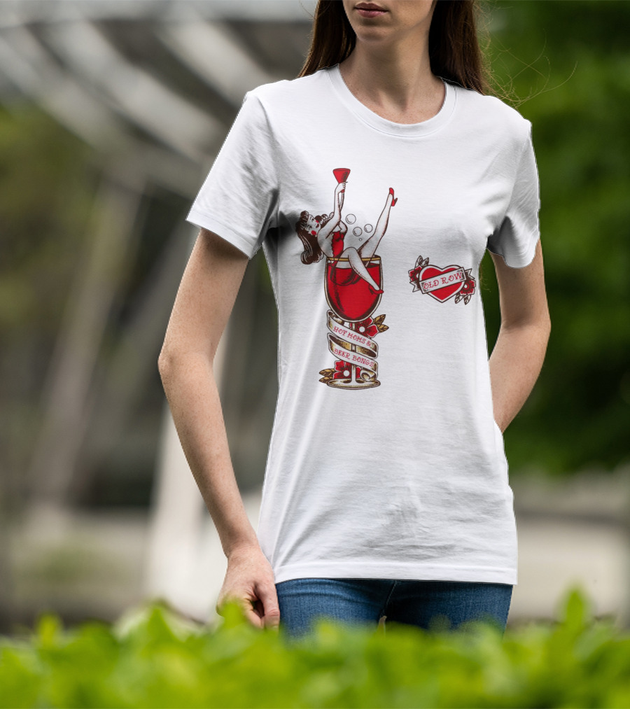 Hot Moms And Beer Bongs Old Row Retro Pin-Up T-Shirt
