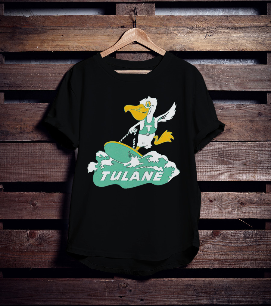 Tulane Green Wave Surfing Pelican Vintage T-Shirt