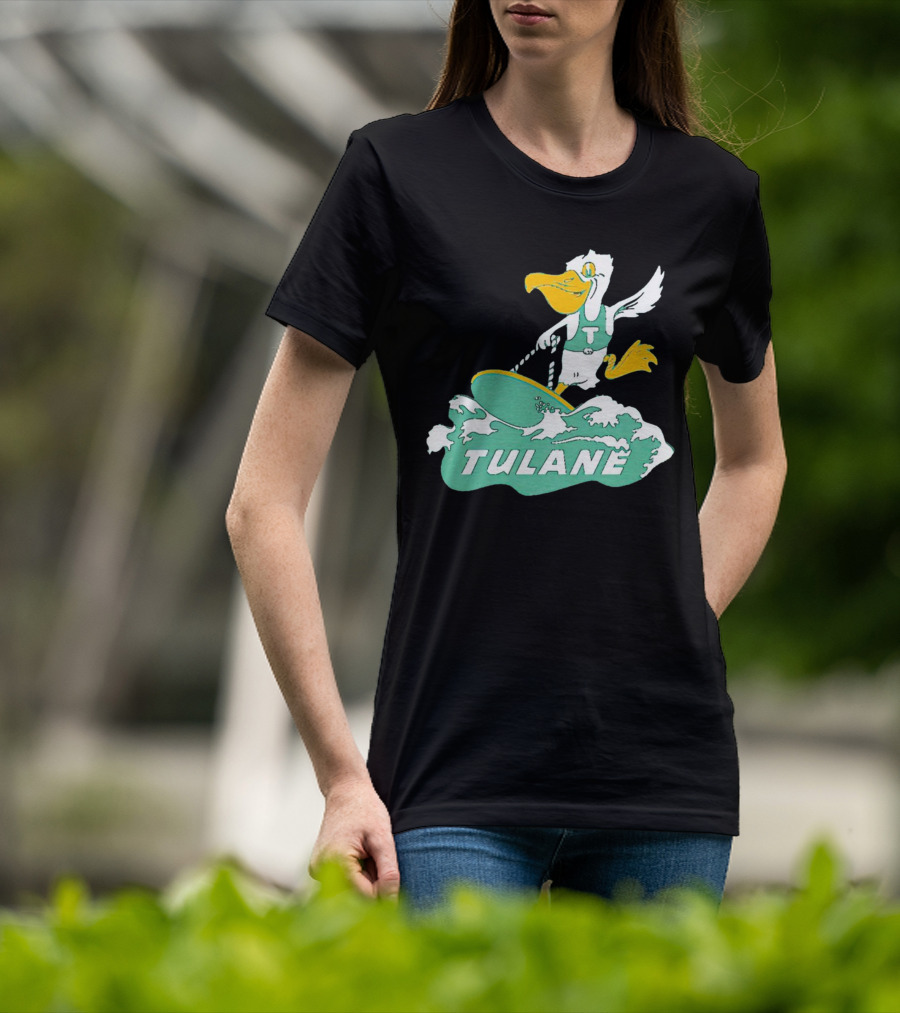 Tulane Green Wave Surfing Pelican Vintage T-Shirt