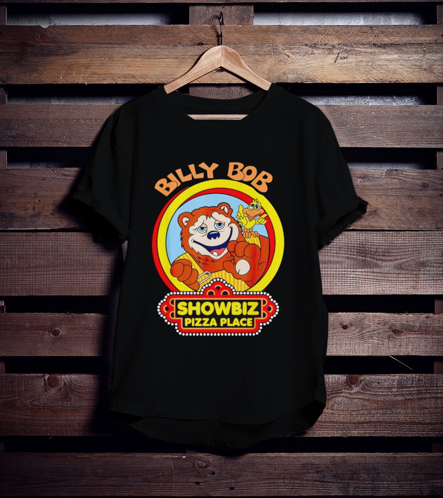 Billy Bob Showbiz Pizza Place Animated Bear And Bird T-Shirt