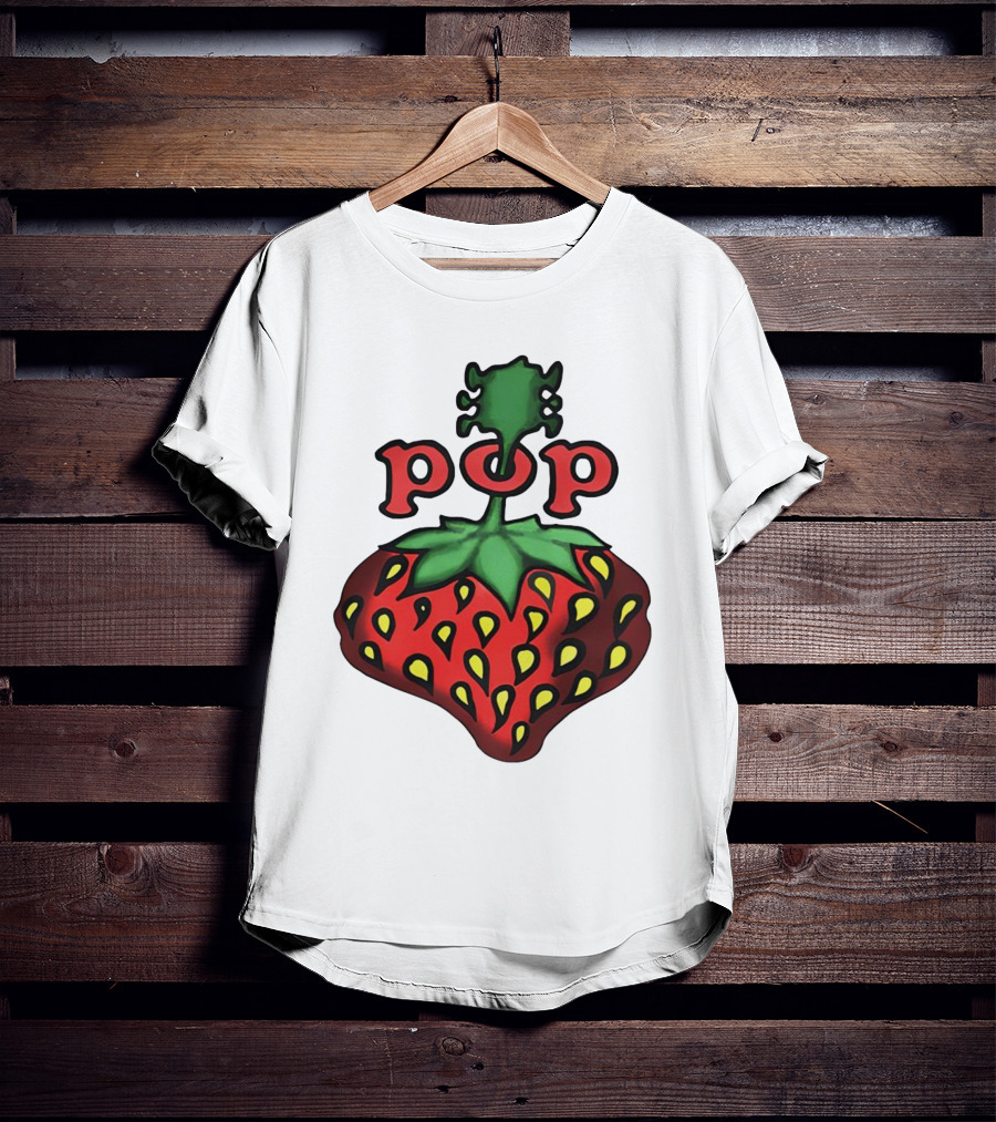 Strawberry Fields Pop Festival Logo With Strawberry T-Shirt
