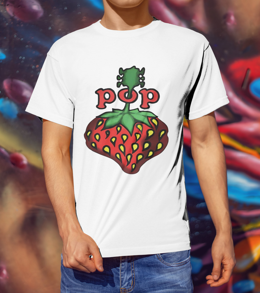 Strawberry Fields Pop Festival Logo With Strawberry T-Shirt