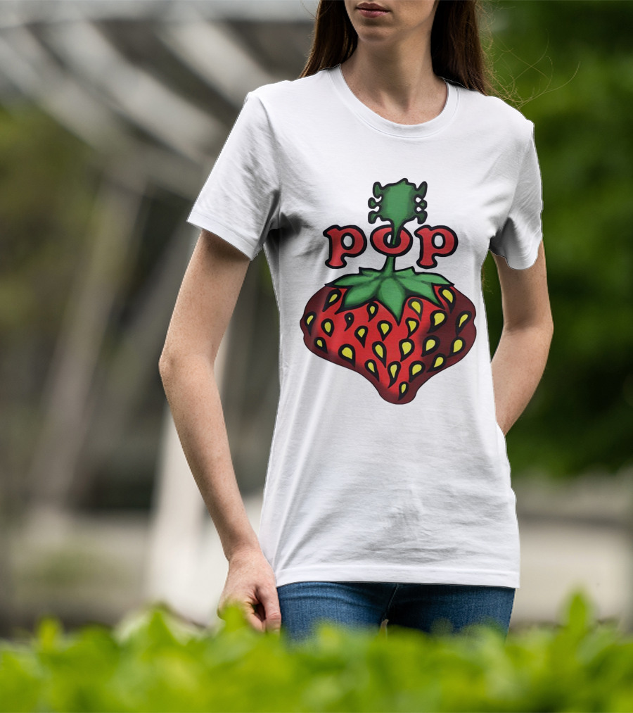Strawberry Fields Pop Festival Logo With Strawberry T-Shirt