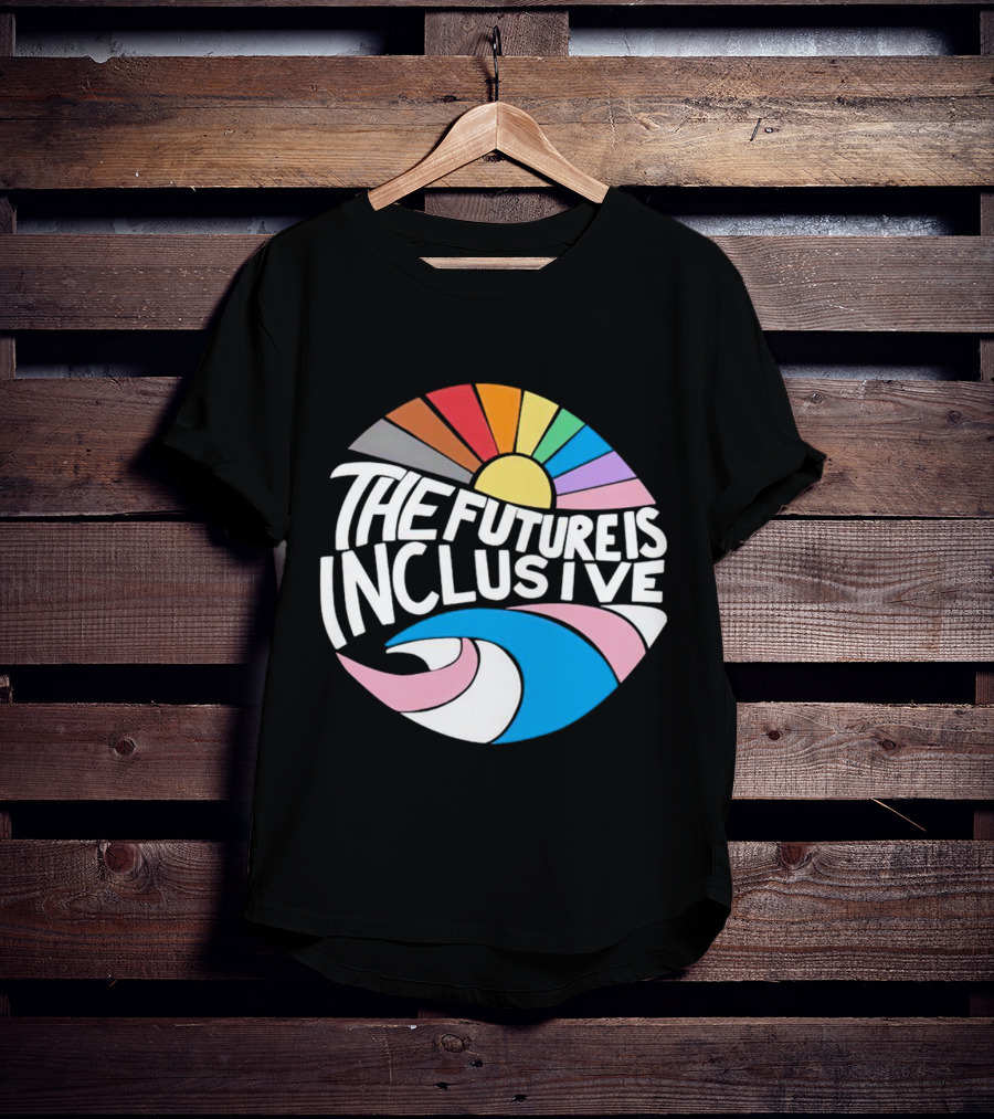 The Future Is Inclusive Rainbow Pride Wave Sunburst T-Shirt