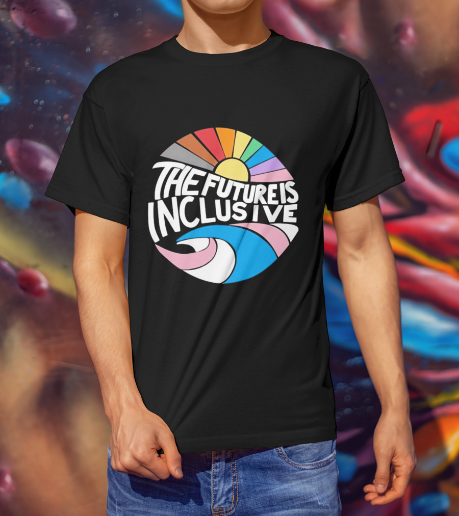 The Future Is Inclusive Rainbow Pride Wave Sunburst T-Shirt