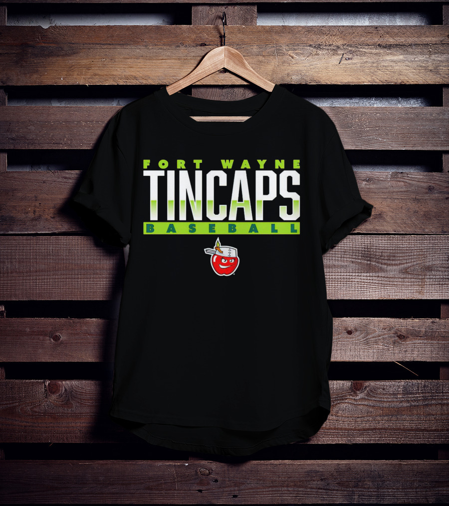 Fort Wayne TinCaps Baseball Logo With Apple Mascot T-Shirt