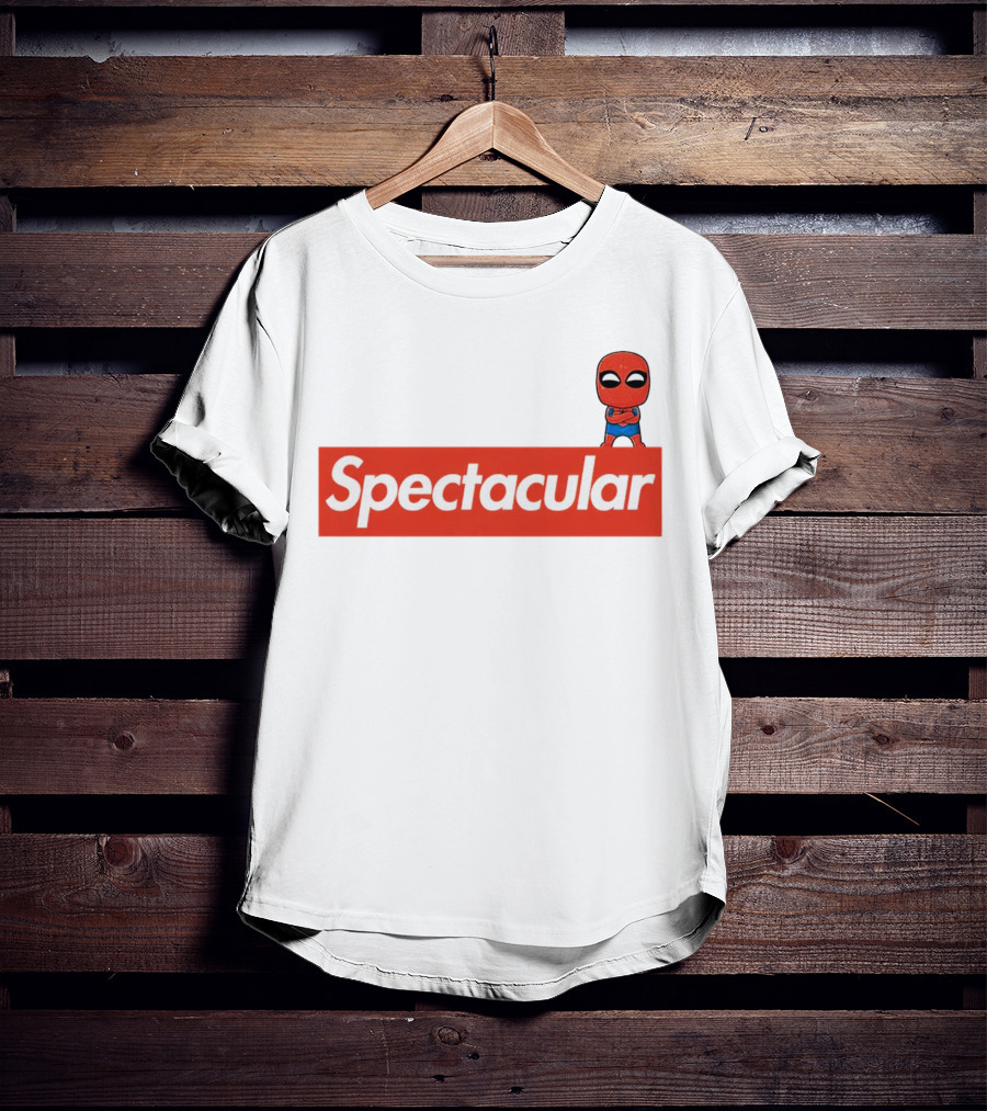Spectacular Spider-Man Comic Look With Iconic Red Block T-Shirt