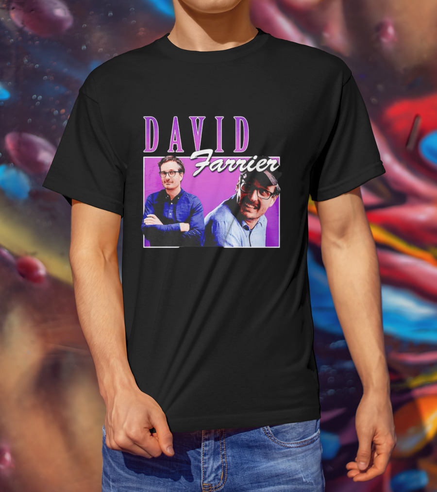 David Farrier Purple Retro Double Image T-Shirt