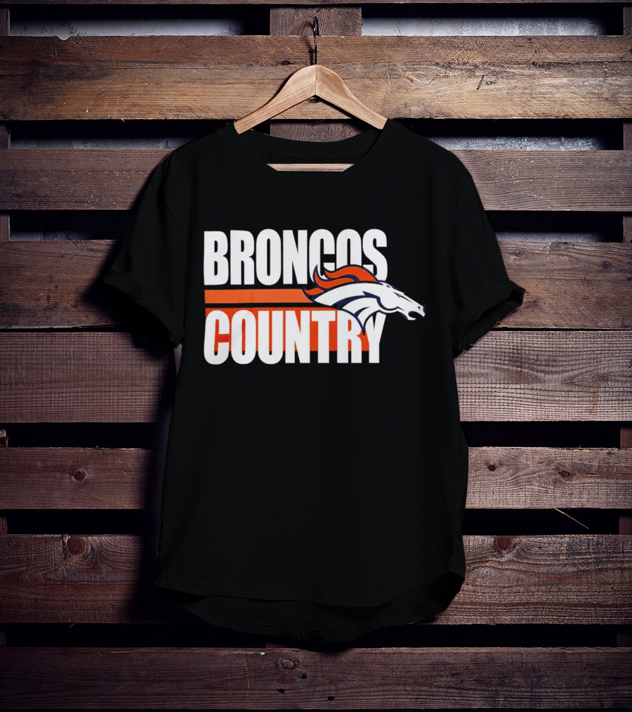 Denver Broncos Country Logo Blitz Essential T-Shirt