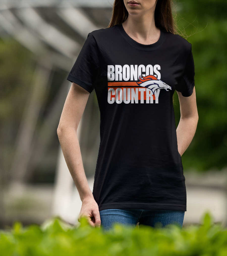 Denver Broncos Country Logo Blitz Essential T-Shirt