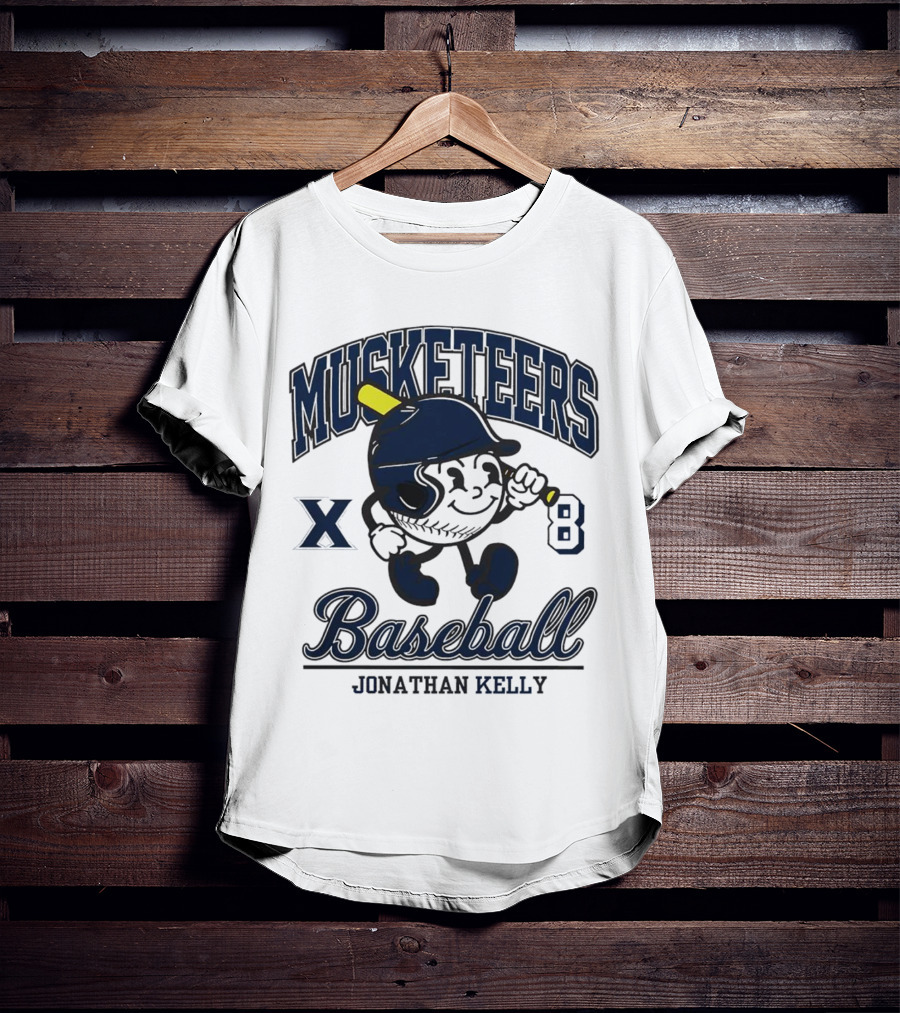 Musketeers Baseball Xavier X 8 Jonathan Kelly Shersey T-Shirt