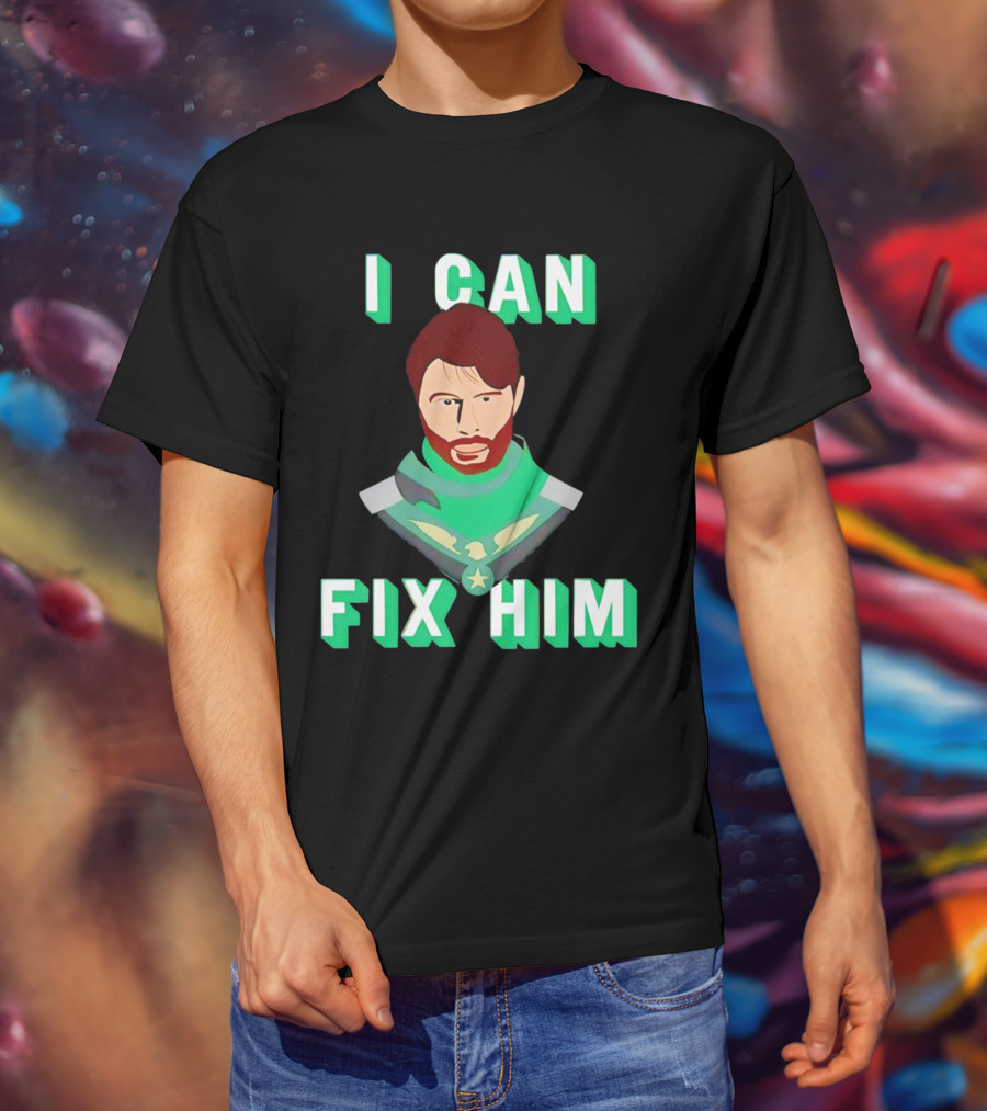 Nerdy Squirrel Studios Soldier Boy I Can Fix Him Superhero T-Shirt