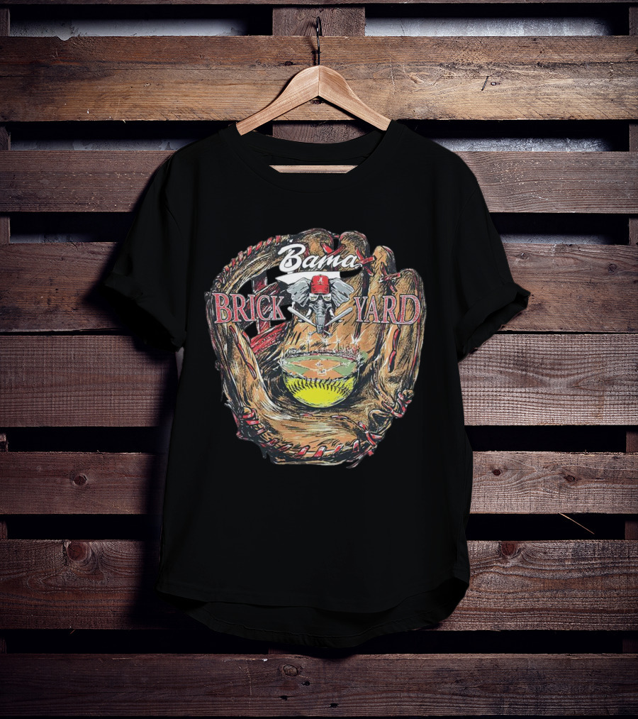 Bama Brick Yard Baseball Elephant Glove Stadium T-Shirt