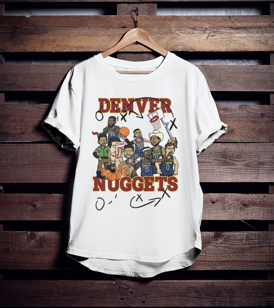 Denver Nuggets Cartoon Players Jokic Basketball Team T-Shirt