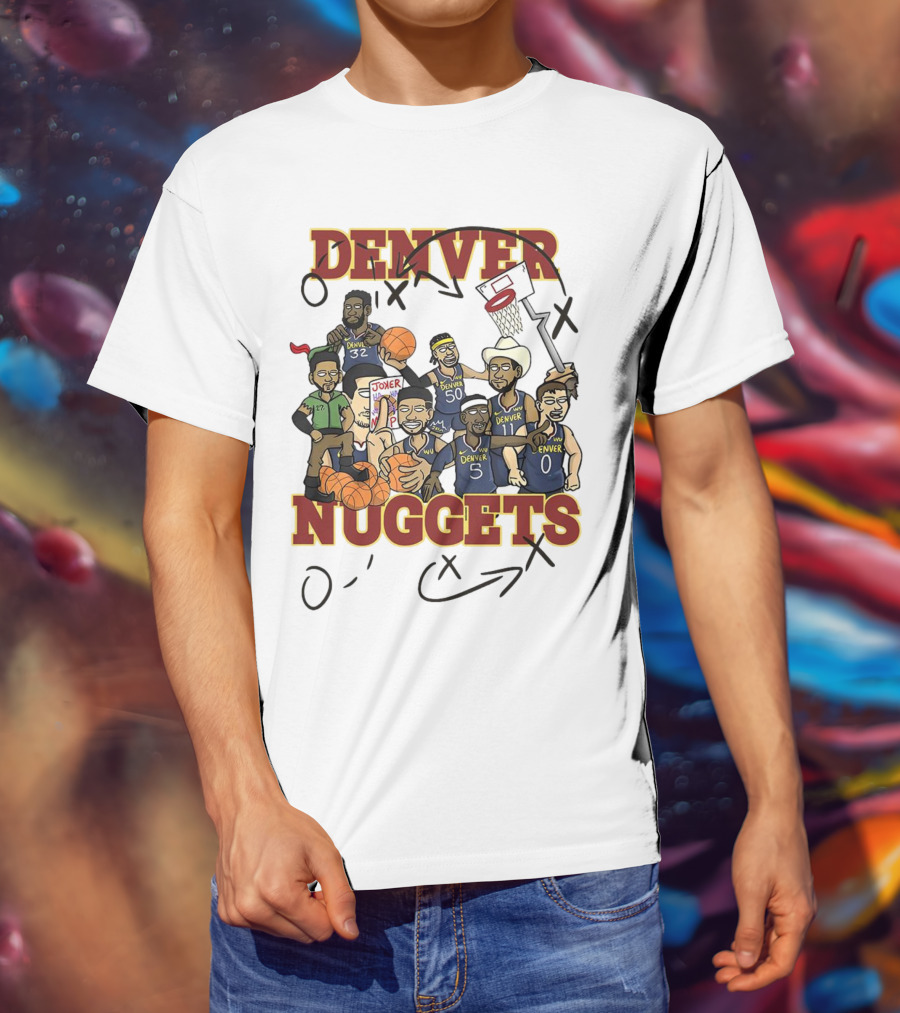 Denver Nuggets Cartoon Players Jokic Basketball Team T-Shirt