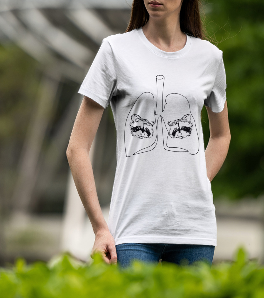 Happy Raccoon Club My Lungs Raccoon Lung Sketch T-Shirt