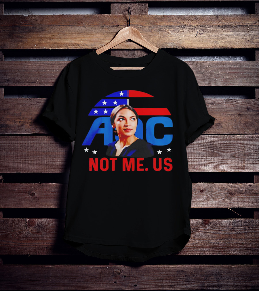 AOC Not Me Us American Flag Motif T-Shirt