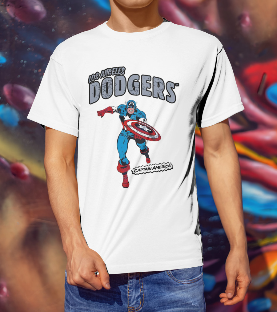 Los Angeles Dodgers Marvel Captain America T-Shirt