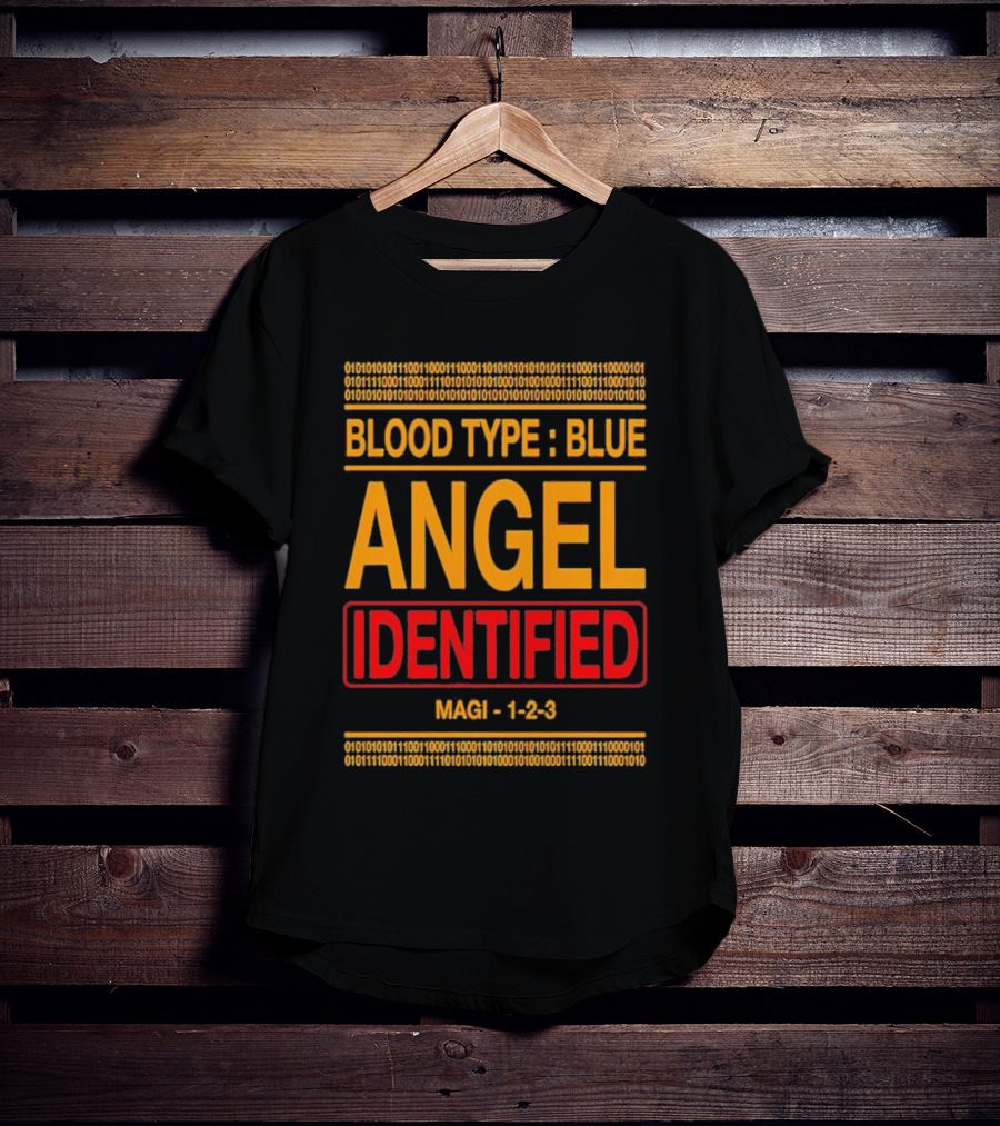 Blood Type Blue Angel Identified Magi 1-2-3 Binary Code T-Shirt