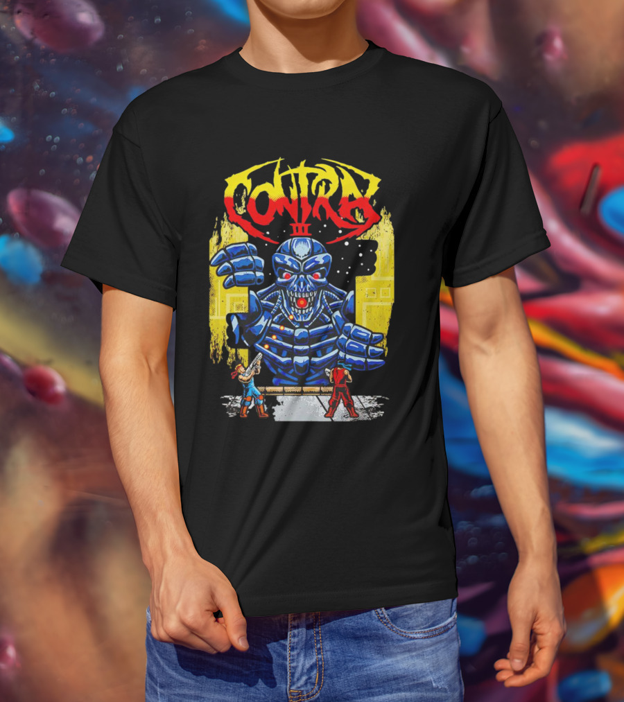 Contra III Robo Corpse Battle Boss Retro Gaming T-Shirt