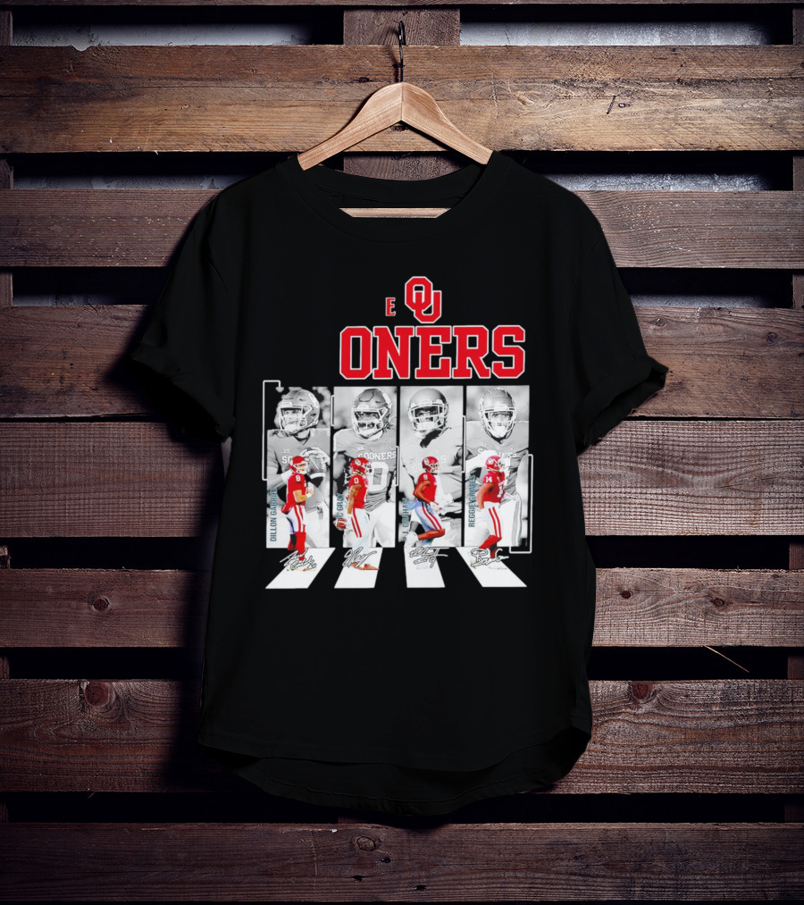 Oklahoma Sooners Football Abbey Road Dillon Gabriel Signatures T-Shirt