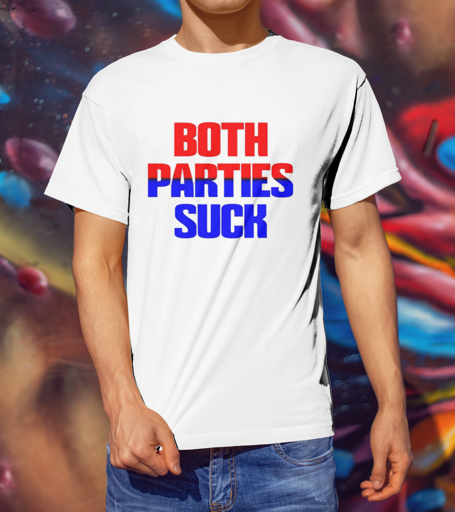 Both Parties Suck Red Blue Political T-Shirt