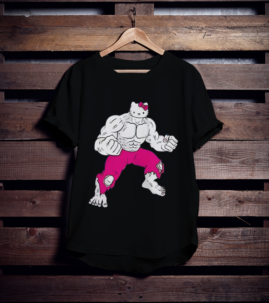 Hello Kitty Meets Hulk Crossover Mashup T-Shirt
