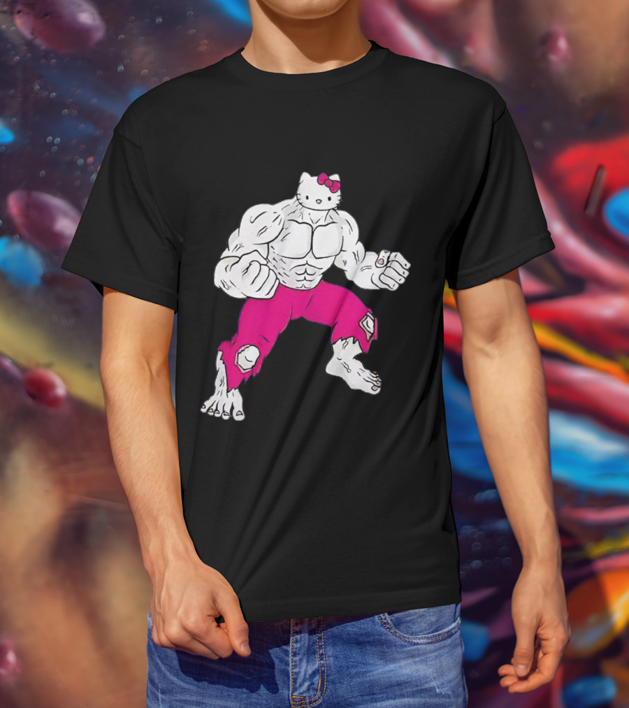 Hello Kitty Meets Hulk Crossover Mashup T-Shirt