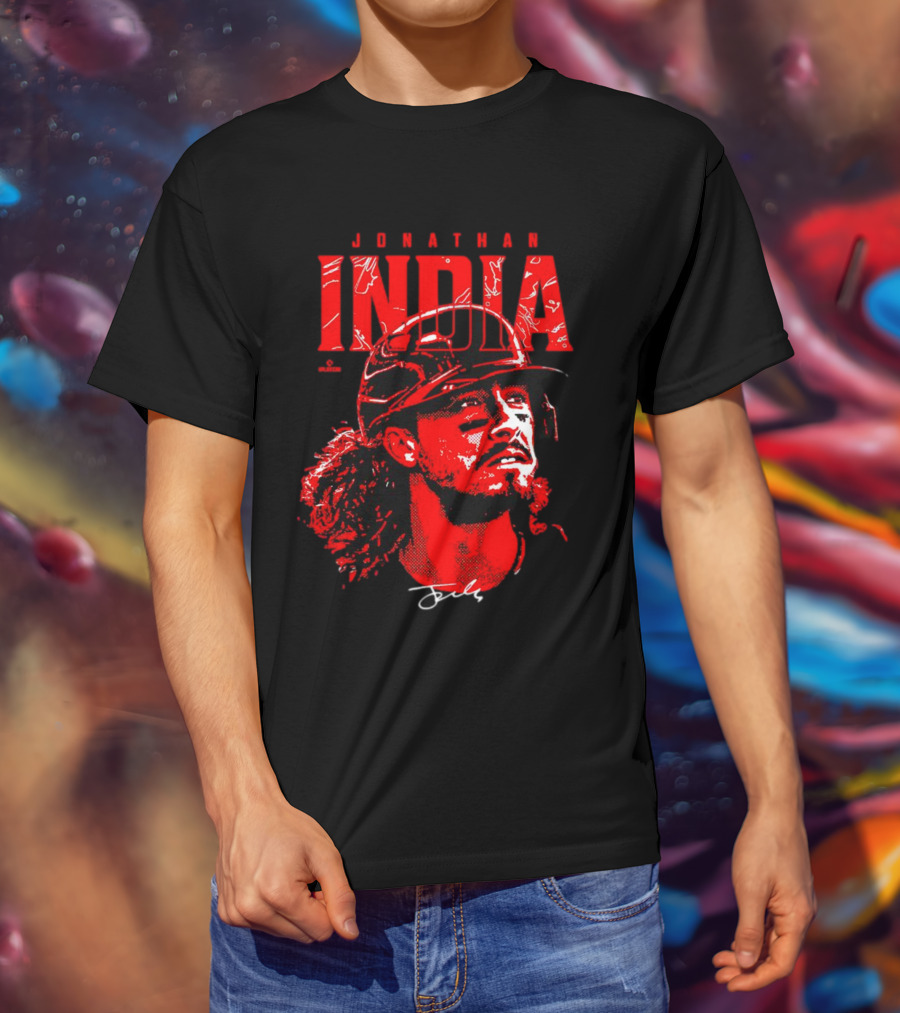 Jonathan India Cincinnati Reds Signature Face T-Shirt