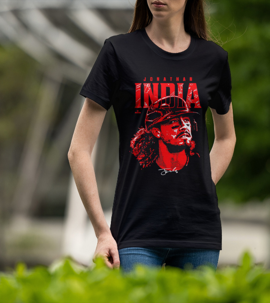Jonathan India Cincinnati Reds Signature Face T-Shirt