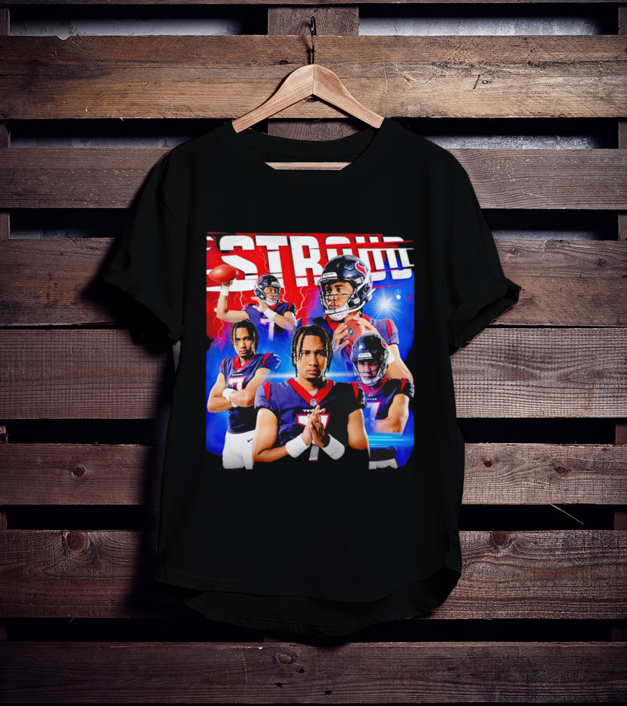 CJ Stroud Houston Texans Quarterback Action Collage T-Shirt
