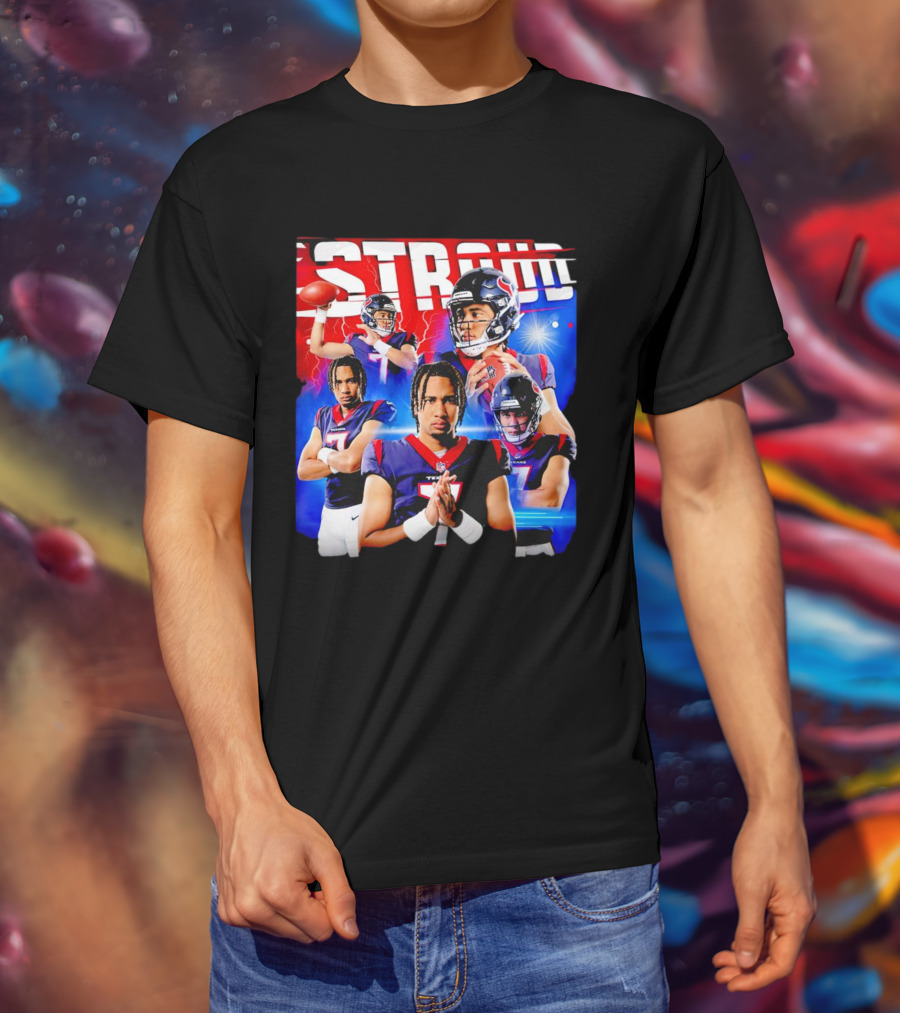 CJ Stroud Houston Texans Quarterback Action Collage T-Shirt
