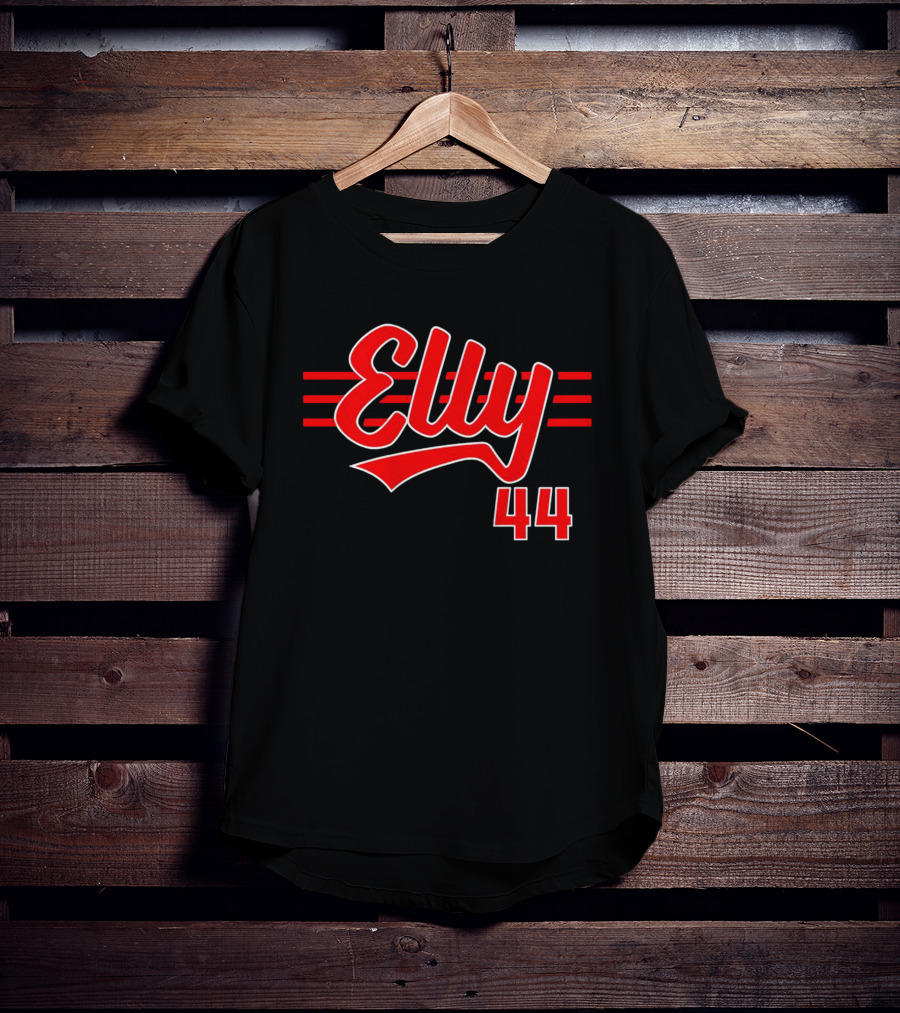 Elly De La Cruz 44 Cincinnati Script Red Stripes T-Shirt