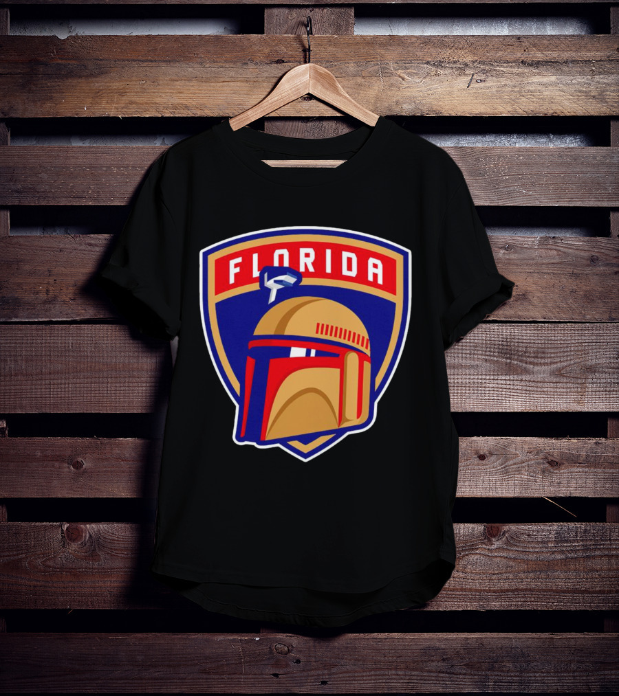 Florida Panthers Boba Fett Helmet Star Wars Collaboration T-Shirt