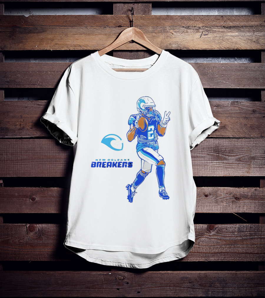 Johnnie Dixon 2 New Orleans Breakers Football Deuces T-Shirt