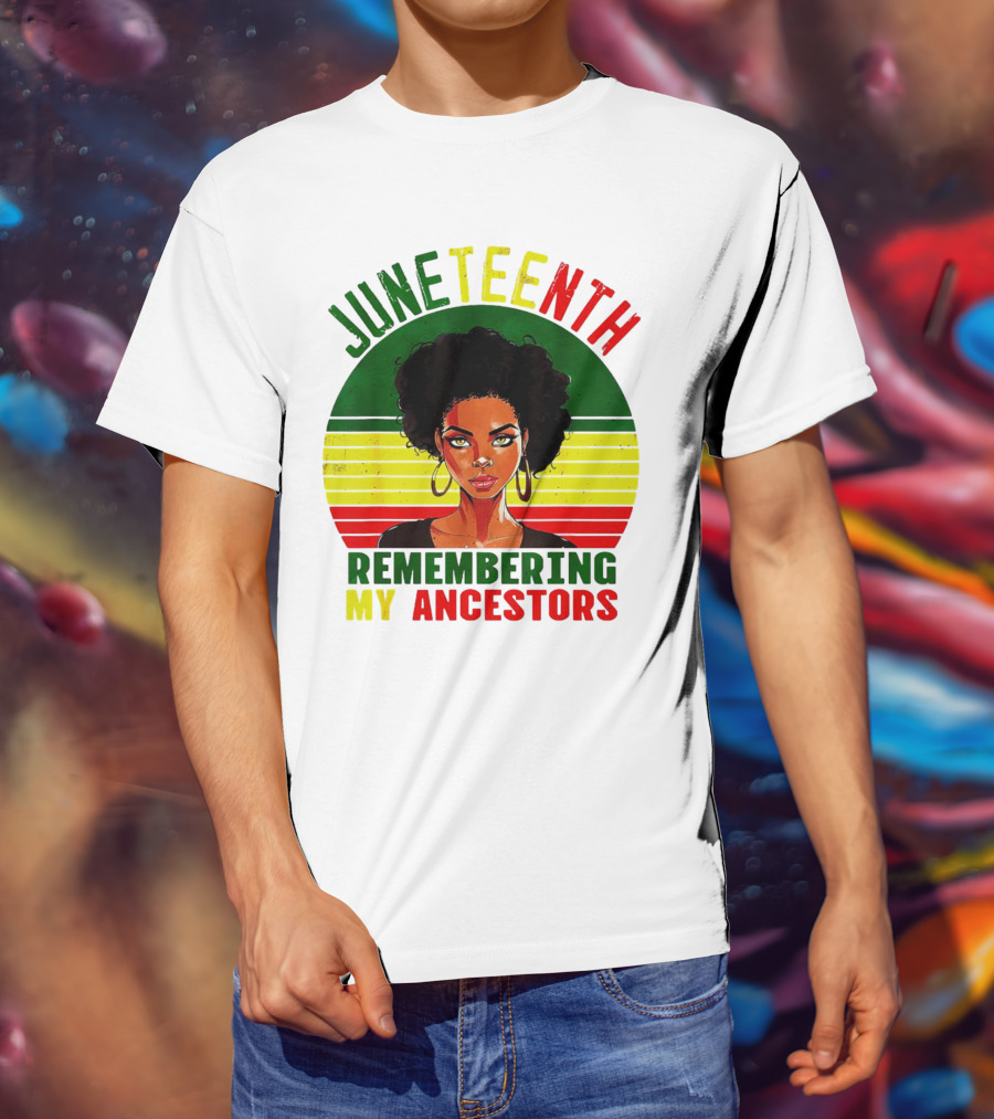 Juneteenth Remembering My Ancestors Black Women Loc'd Hair T-Shirt