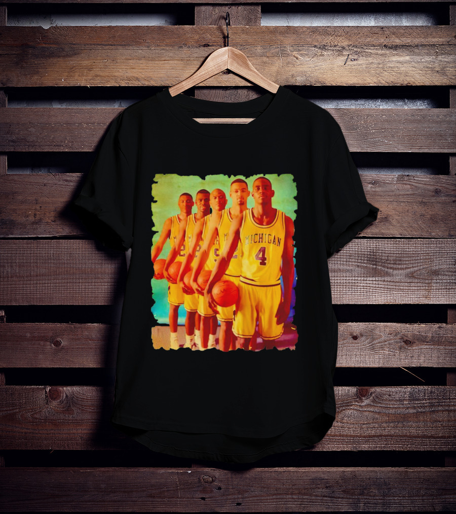 Michigan Wolverines Fab Five Historic Basketball Team T-Shirt