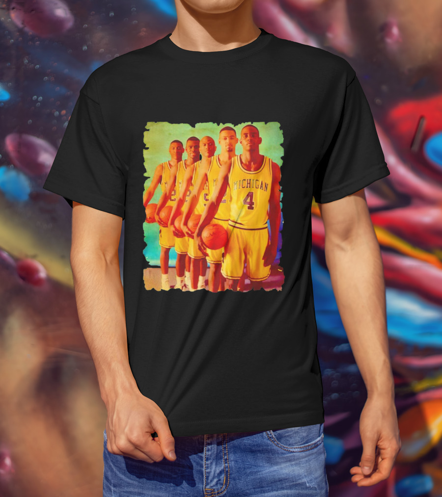 Michigan Wolverines Fab Five Historic Basketball Team T-Shirt